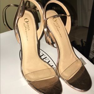 Rose Gold Lace Up Heels